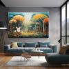 Forest Trees Painting And Canvas Natural Landscape Wall Art-073