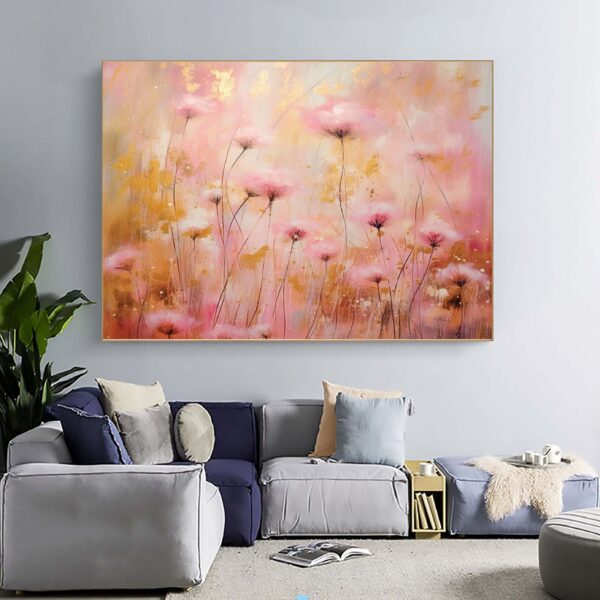 Abstract Colorful Flower Painting on Canvas Wall Art Set-093