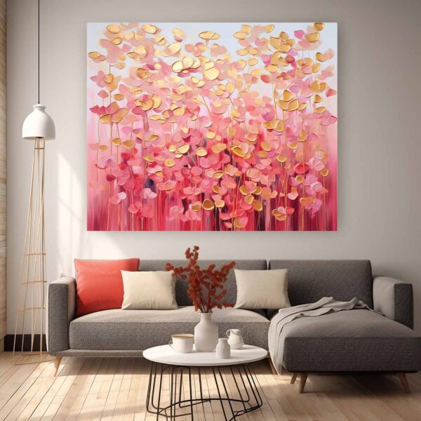 Abstract Colorful Flower Painting on Canvas Wall Art Set-093