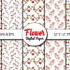 5_Mockup Floral Digital Paper Rose Printable Paper Floral Background