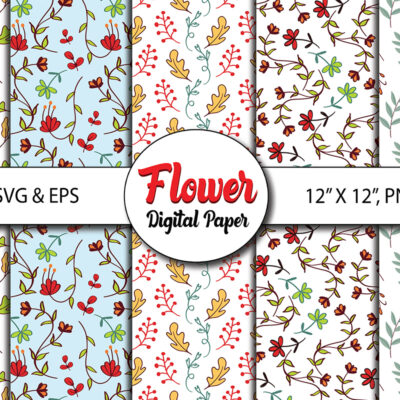 1 Floral Digital Paper Rose Printable Paper Floral Background