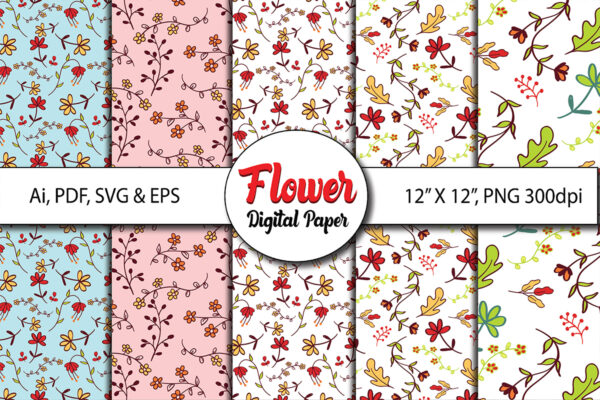 1 Digital Papers - Watercolor Floral Backgrounds - Wedding Clipart -Blush Floral Patterns-Scrapbook Paper