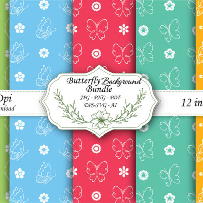 Mockup new Butterfly, Hearts, Toile & Gingham Digital Paper