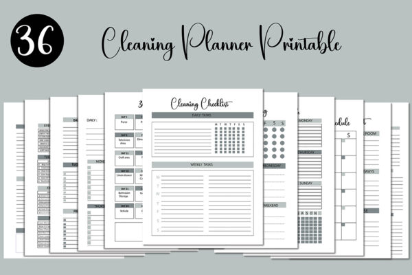 Monthly Cleaning, Cleaning Planner Printable-DP08
