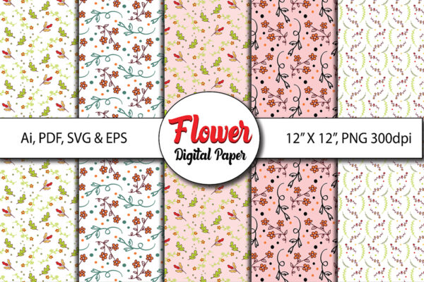 Floral Seamless Digital Paper