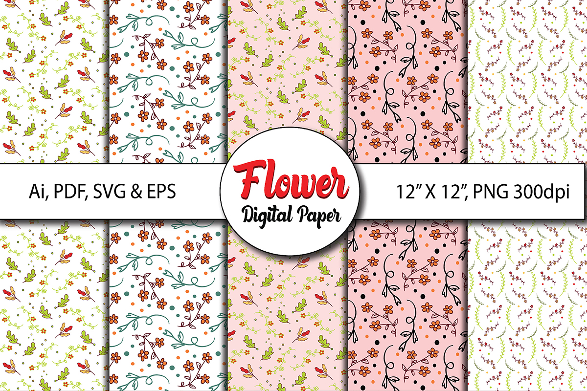 Floral Seamless Digital Paper - Imagenish