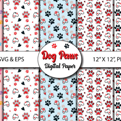 Dog Paws Digital Paper