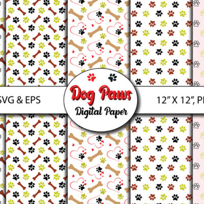 Dog Paws Digital Paper