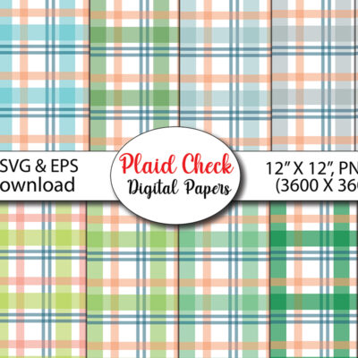Plaid Check Digital Papers