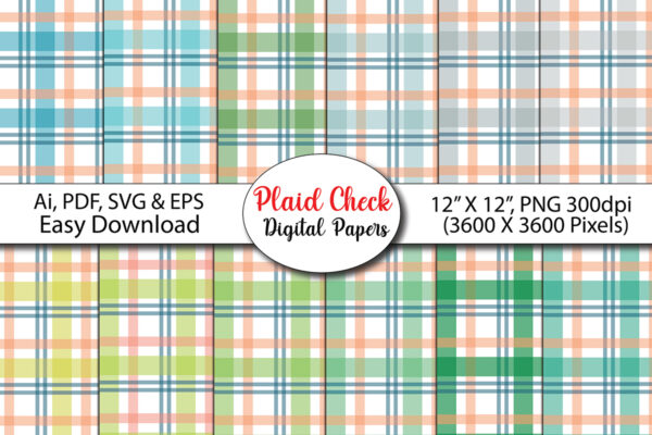 Plaid Check Digital Papers