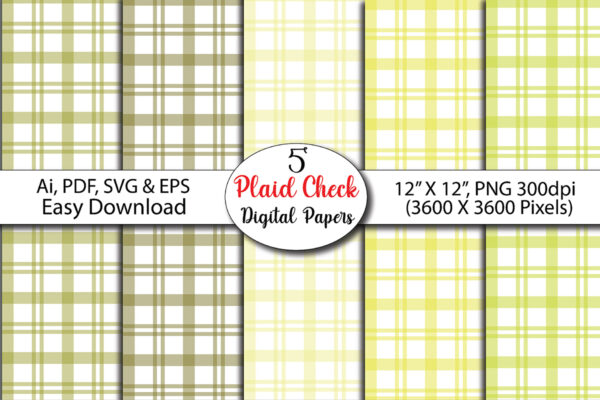 Plaid Check Digital Papers