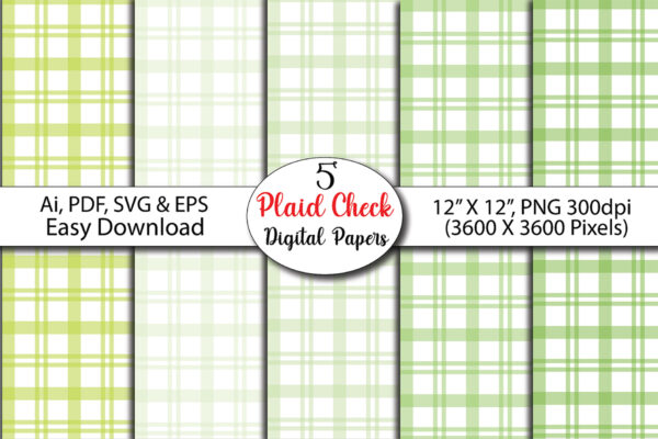Plaid Check Digital Papers