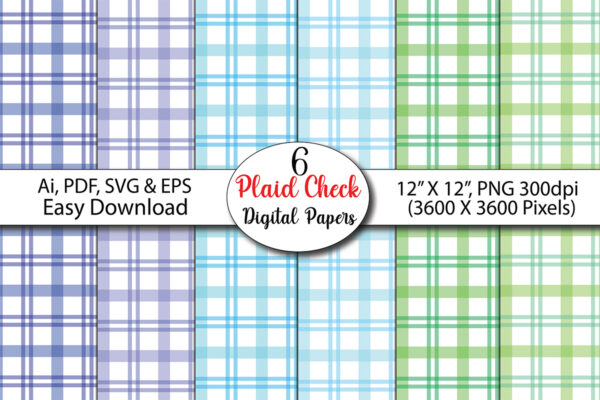 Plaid Check Digital Papers