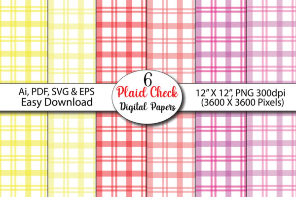 Plaid Check Digital Papers
