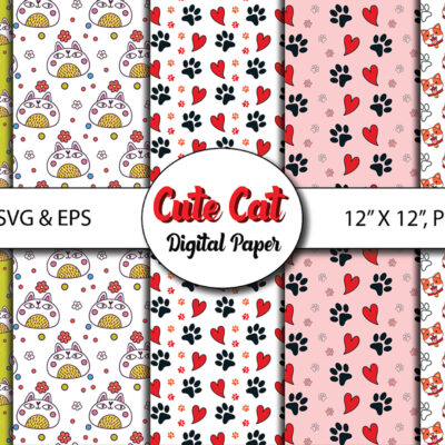 Cute Cat Digital Paper