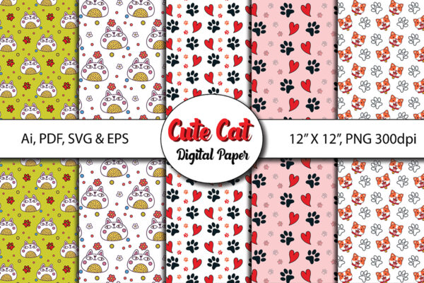 Cute Cat Digital Paper