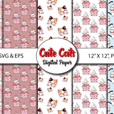 5_Mockup Cats Digital Paper