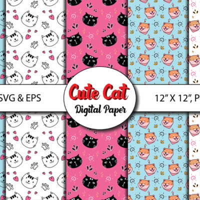 Cute Cat Seamless Pattern