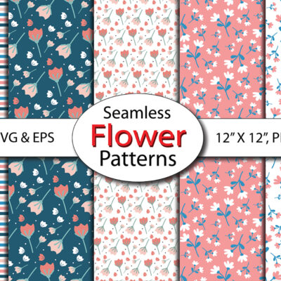 1 Floral Seamless Pattern Scrapbook Papers Background