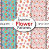Seamless pattern, digital paper, sublimation, valentines, botanical
