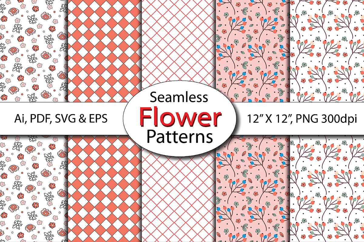 Seamless Pattern Spring Floral Digital Paper Vintage Digital Art-040 ...