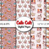 1 Cute Kawaii Cat Seamless Patterns Bundle