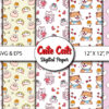 1 Digital Cats Seamless Pattern Repeat Tile for Fabric, Packaging, Commercial Use