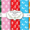 Cute Cat Seamless Pattern, Colorful Kawaii Cats Digital Paper