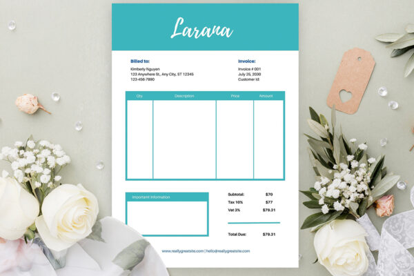 Invoice Receipt Form