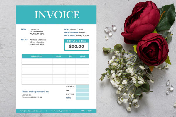 Editable Canva Invoice Template