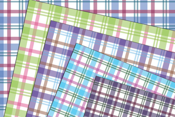colored Plaid Check Digital Papers