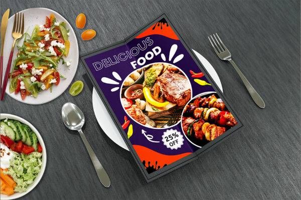 2 Restaurant Menu Template, Food Menu Template, Canva Editable Menu-RM01