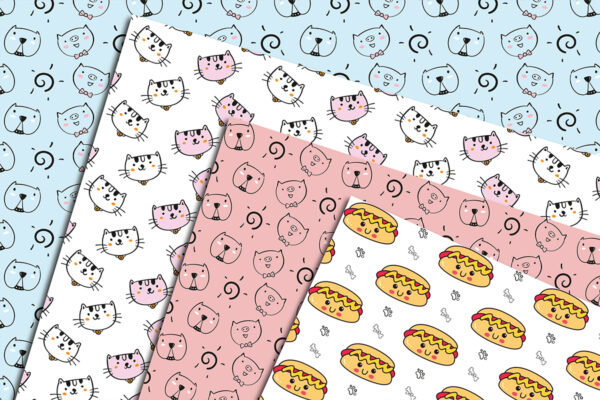 Cute Seamless Cat Pattern Bundle-030