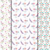 2 Flowers seamless pattern, soft floral repeat design for fabric and textiles-036