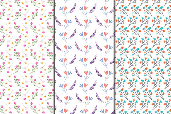 2 Flowers seamless pattern, soft floral repeat design for fabric and textiles-036