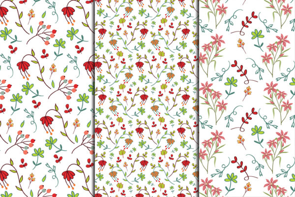 Boho Seamless Digital Papers, Little Flowers, Commercial Use Digital Paper-045