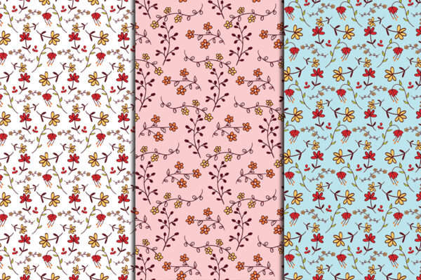 2 Floral Hearts Lovely Mom Seamless Background Color Themes-049