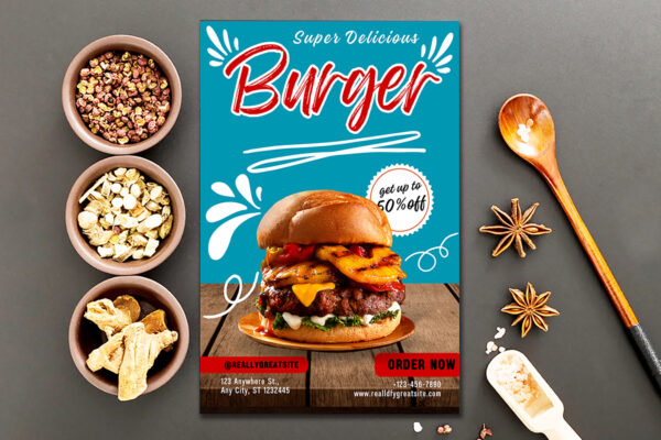 3 Digital Restaurant Menu Flyer Template, Food Menu Template, Cafe Menu-RM02