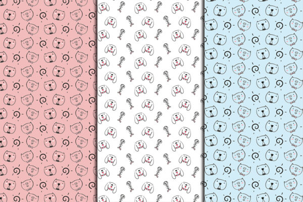 Cute Seamless Cat Pattern Bundle-030