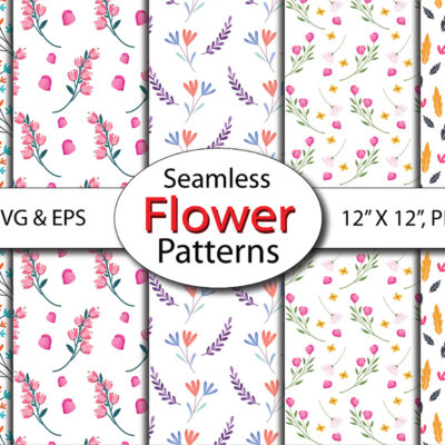 flowers seamless pattern, soft floral repeat design for fabric and textiles