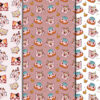 3 Cute Kawaii Cat Seamless Patterns Bundle-041