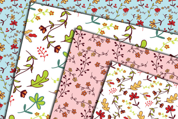 3 Floral Hearts Lovely Mom Seamless Background Color Themes-049