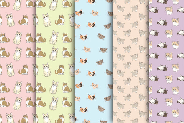 Cute Cat Digital Paper | Scrapbook Paper Set-056