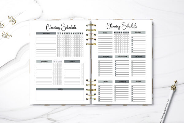 Monthly Cleaning, Cleaning Planner Printable-DP08