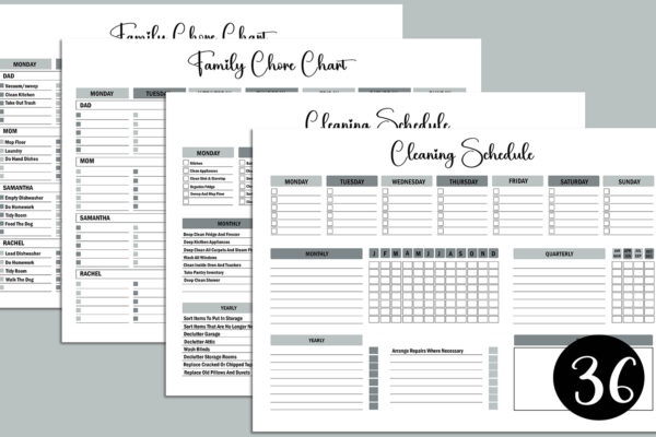 Monthly Cleaning, Cleaning Planner Printable-DP08