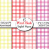 Mockup Pastel Gingham Seamless Pattern Bundle, Plaid Check Digital Paper Pack, Cute Spring Fabric Design, Picnic Pattern
