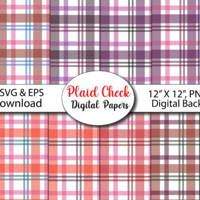 Pastel Plaids Seamless Digital Scrapbook Printable Paper