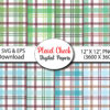 Mockup Summer Plaid Seamless Digital Papers, Plaid Scrapbook Paper