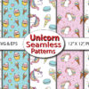 Mockup-01 Rainbow Unicorn rose seamless pattern digital file, girl repeat Design