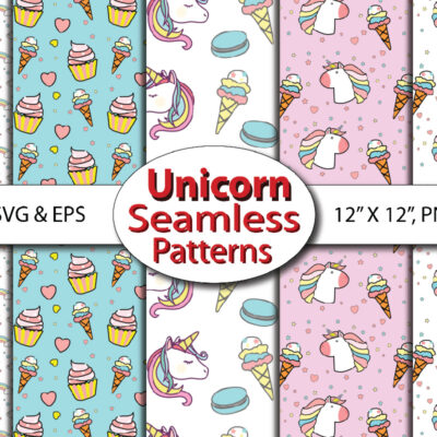 Rainbow Unicorn rose seamless pattern digital file, girl repeat Design